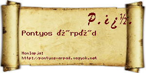 Pontyos Árpád névjegykártya