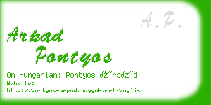 arpad pontyos business card